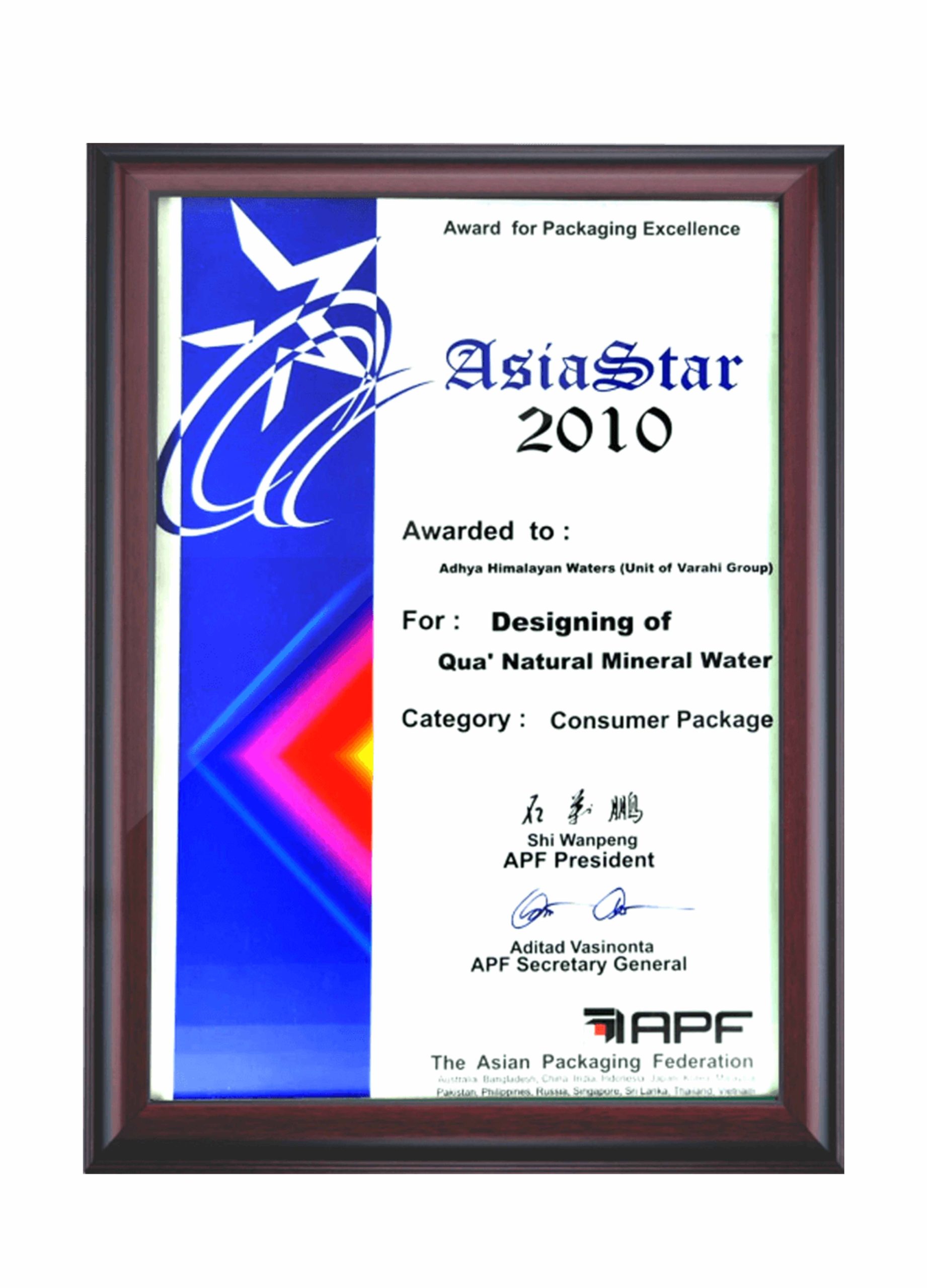 Best mineral water award