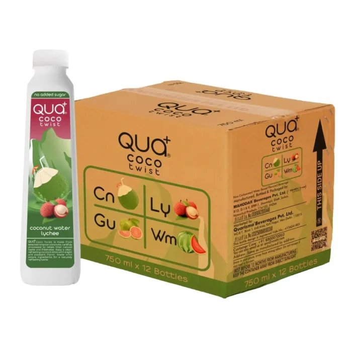 Qua+ Coconut Water Lychee No Added Sugar  750ML